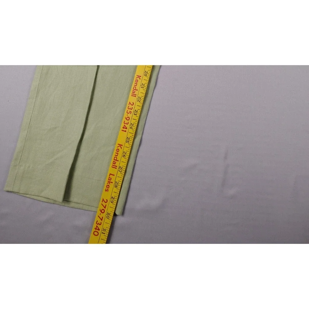 Paul Fredrick Pants Mens 37x30 Sage Green 100% Linen Flat Front NWT Chino Casual